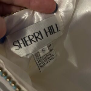 Sherri Hill Ivory Satin Gown